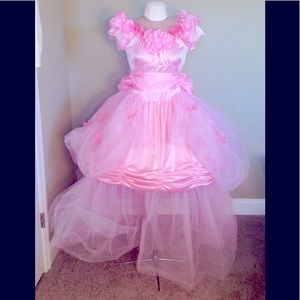 Good witch Fairy godmother Princess 3 pieces dress hoop skirt gloves size XS-S&P